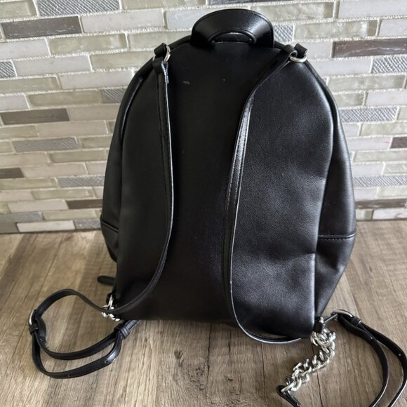 VICTORIA’S SECRET BLACK PALM TREE SMALL BACKPACK BAG MIAMI GOTHIC CHAINS STRAPS - Picture 3 of 12